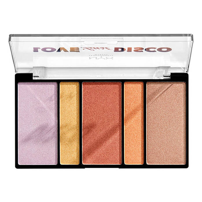 NYX Disco Glow Highlight Palette – Ultra-Reflective 5-Color Shimmer Set